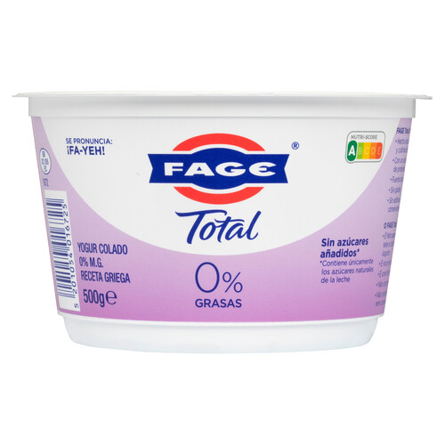 FAGE Yogur natural receta griega 0% materia grasa Total 500 g.