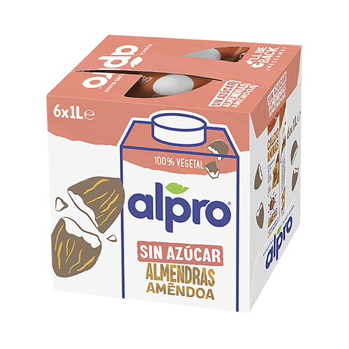 ALPRO Bebida almendra 0% azúcar  caja 6x1 l