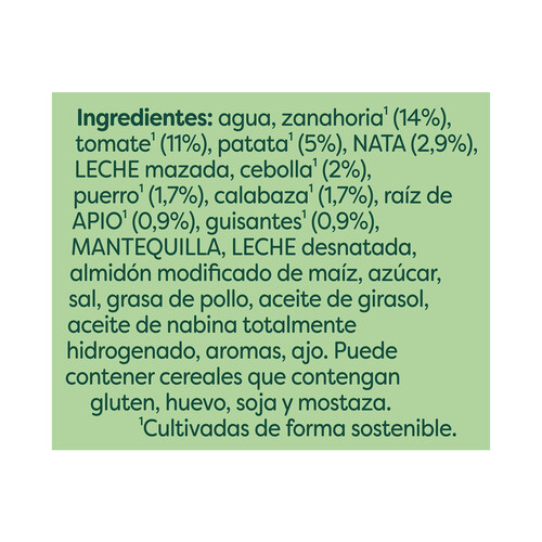 KNORR Crema de Alicia (calabaza, zanahoria y guisantes) 500 ml.