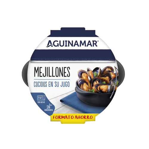 Mejillones cocidos en su jugo AGUINAMAR 900 g