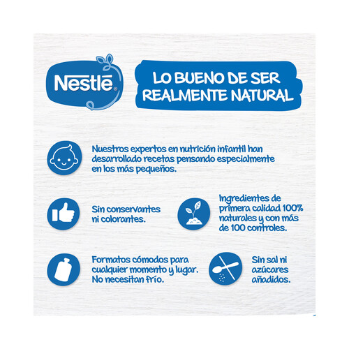 NESTLÉ Tarrito (textura fina) de guisantes con ternera, a partir de 6 meses 190 g.