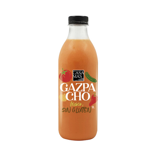 CASA MAS Gazpacho fresco, sin gluten y sin pasteurizar CASA MAS 1 l.