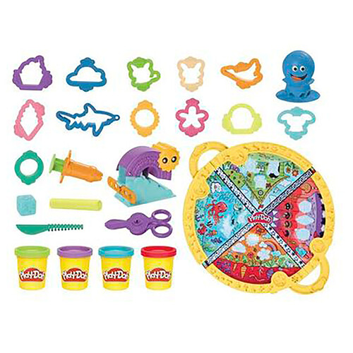 PLAY-DOH Set de juego portátil con 19 accesorios y alfombra de juego, a partir de 3 años.