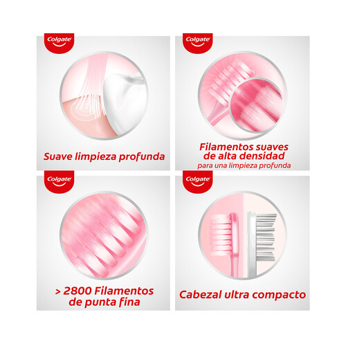 COLGATE Cepillo de dientes ultracompacto con filamentos super suaves COLGATE High density.