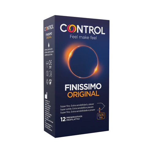 CONTROL Finissimo Original Preservativos lubricados, finos y con un ajuste perfecto 12 uds.