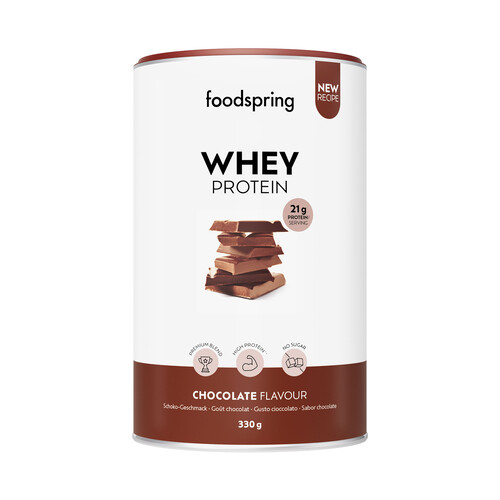 FOODSPRING Proteina en polvo blend premium Whey con sabor a chocolate 330 g.