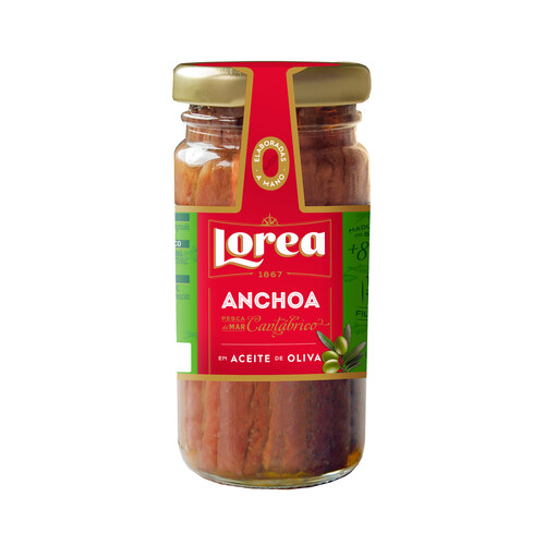 LOREA Filetes de anchoa del Cantábrico en aceite de oliva LOREA 55 g.