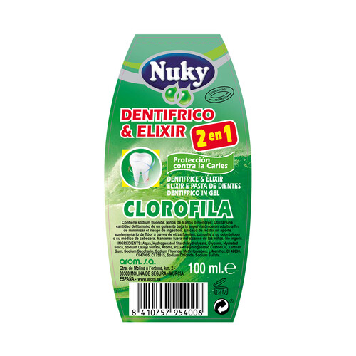 NUKY Dentífrico y elixir con sabor a clorofila 100 ml.