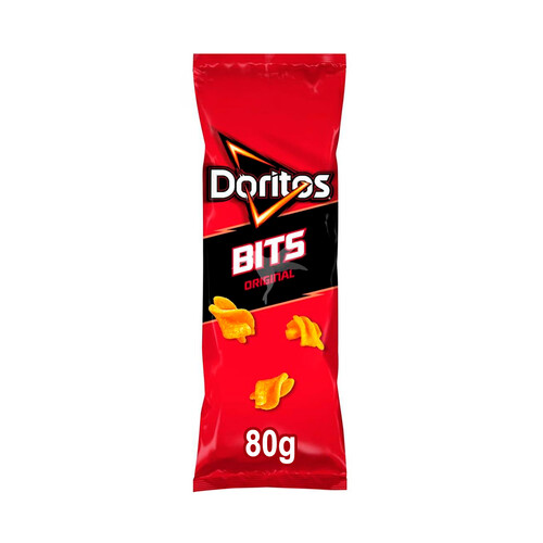 DORITOS Bits original Aperitivo de maiz frito sabor bbq, con forma de twiste bolsa 80 g.