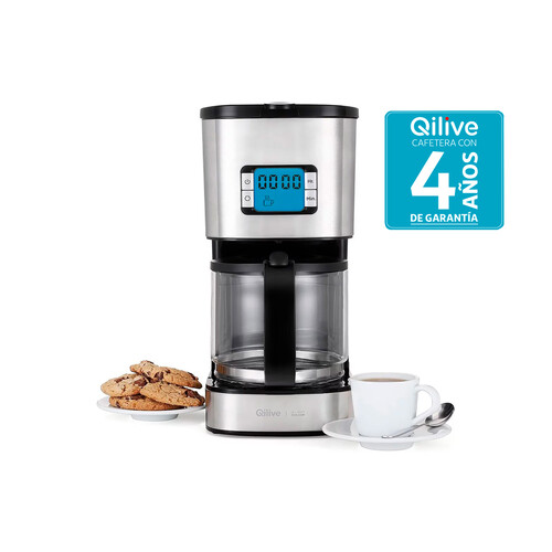 Cafetera de goteo QILIVE Q.5121, 900W, programable, función mantener caliente, capacidad 1,5L.