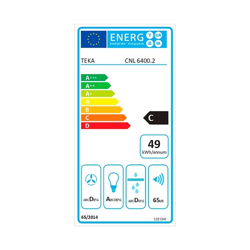 Campana extraíble TEKA CNL 6400.2 blanco capacidad extracción: 370 m3/h, velocidades: 3, motores: 1, A: 60cm.