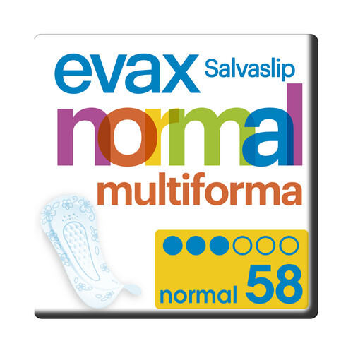 EVAX Salvaslips normales multiforma, para todo tipo de braguitas EVAX 58 uds.