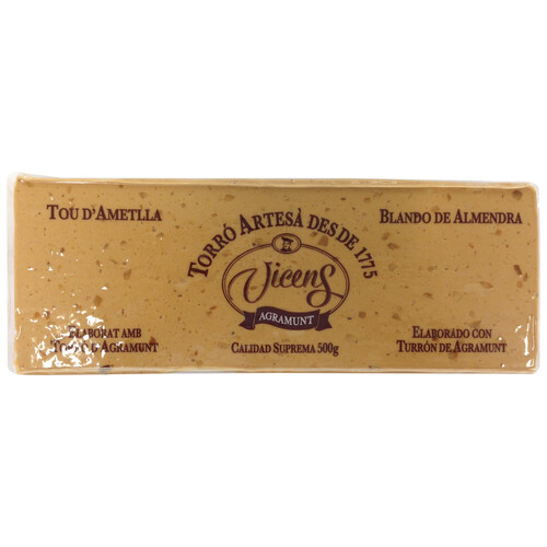 Turrón blando artesano VICENS 500 g.