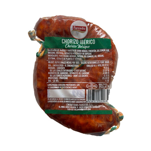 FARCEDO Chorizo ibérico 2uds. 250 g.