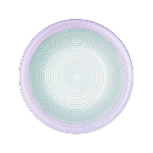 Plato hondo de 21,5cm, color verde y morado, Kaleido QUID.