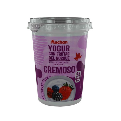 AUCHAN Yogur cremoso con frutos del bosque 500 g. Producto Alcampo