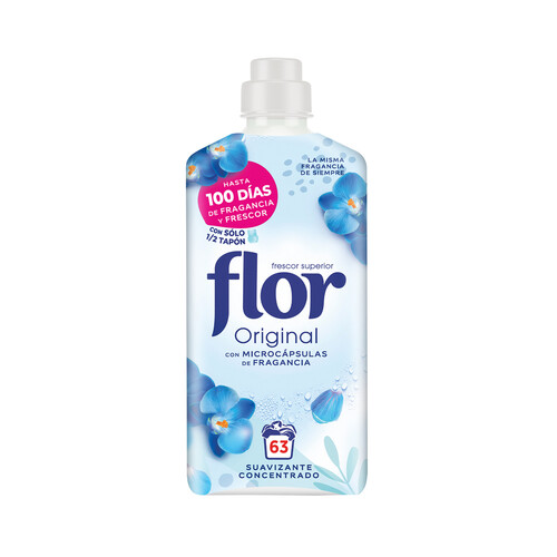 FLOR Suavizante original azul 63 ds 1,134 l