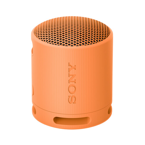 Mini altavoz inalábrico Sony SRS-XB 100 color naranja, por batería, BLUETOOTH, 2,4 GHz.                         