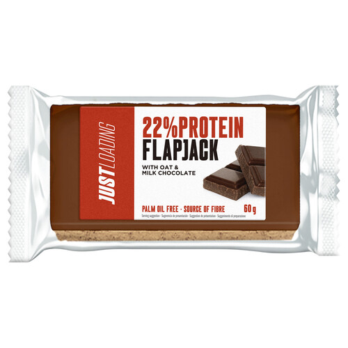 JUST PROTEIN Barrita proteica de avena y chocolate con leche, 22 % Proyein Flapjack JUST PROETEIN 60 g.