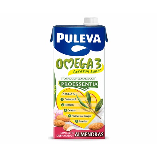 Preparado lacteo desnatado, enriquecido con almendras, ácido oleico y Omega 3 PULEVA Omega 3 1 l.