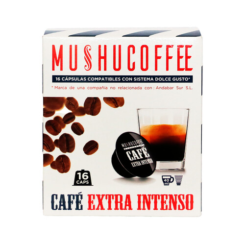 MUSHUCOFFEE Café cápsulas dg extraintenso 16 uds. 112 g.