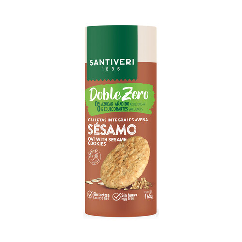 SANTIVERI Galletas integrales de sésamo SANTIVERI Doble Zero 165 g.