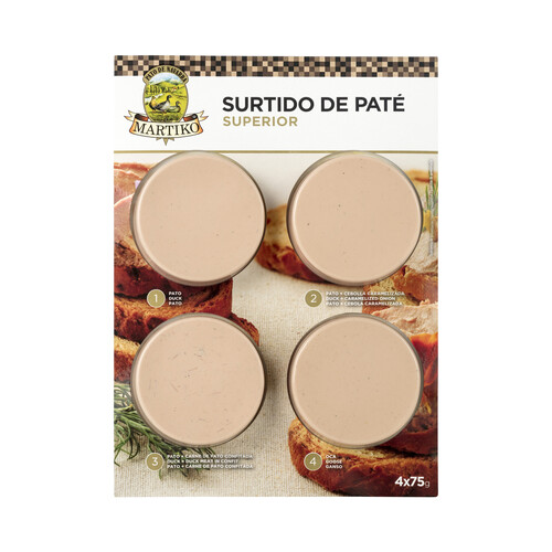 MARTIKO Tabla de patés de pato y oca 4 x 75 g.