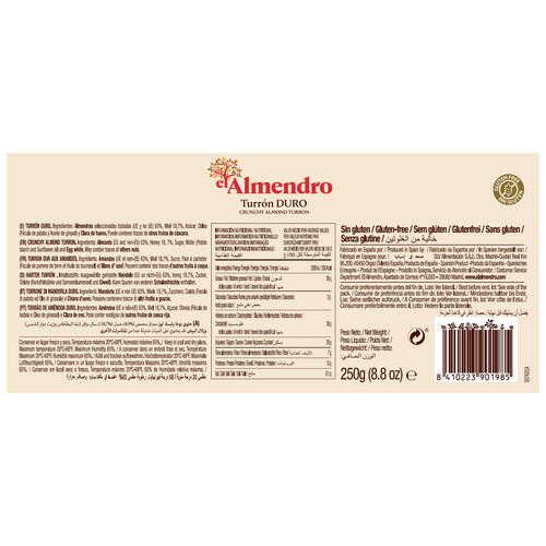 Turrón duro EL ALMENDRO 250 g. 