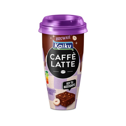 KAIKU Bebida de café con leche sin lactosa con sabor a Brownie Caffé latte 230 ml.