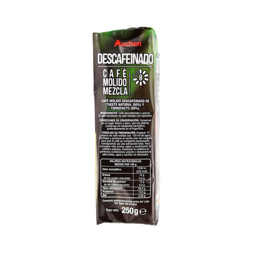 PRODUCTO ALCAMPO Café descafeinado molido mezcla intensidad 8 250 g.