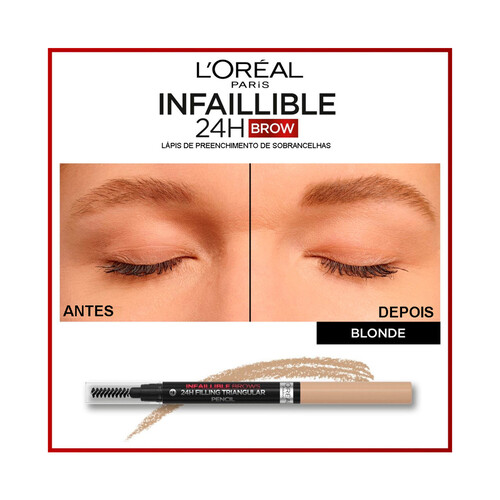 L´ORÉAL PARIS Infaillible brows 24h  tono 7.0 Blonde Lápiz de ojos  y perfilador de cejas de larga duración.