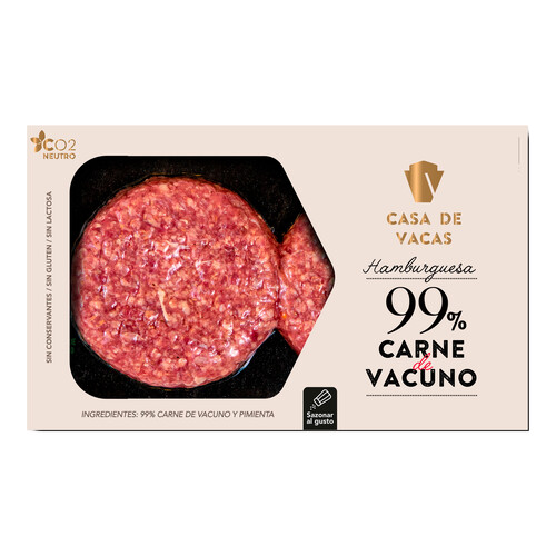 CASA DE VACAS Hamburguesa 99% carne de vacuno 2x150 gr.