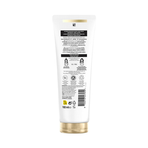 PANTENE Pro-v rizos definidos Acondicionador con Provitamina B5 para cabellos rizados, rebeldes y encrespados 160 ml.