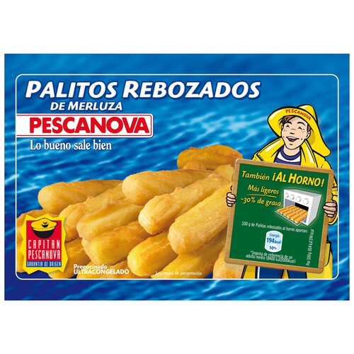 PESCANOVA Merluza en palitos rebozada 300 g.