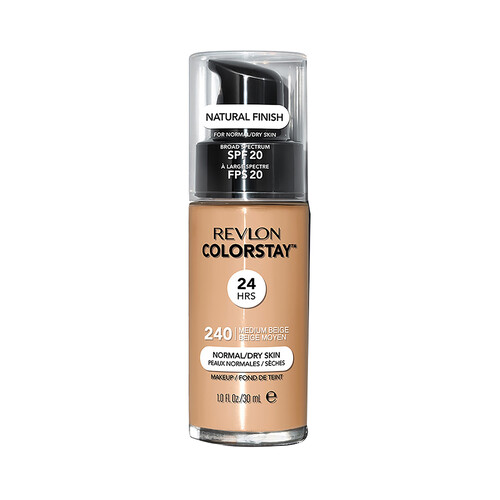 REVLON Colorstay Tono 240 Medium beige Base de maquillaje líquida y de larga duración, para pieles normales a secas.