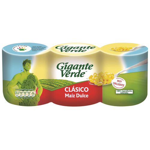 GIGANTE VERDE Maíz dulce 3 uds. 160 g.