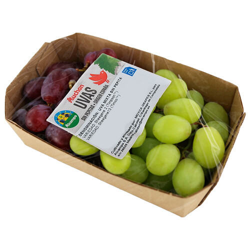 ALCAMPO CULTIVAMOS LO BUENO Uvas mixtas (blancas-rojas) sin pepitas barqueta.