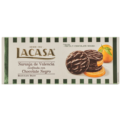 LA CASA Naranja de Valencia confitada con chocolate negro 150 g.