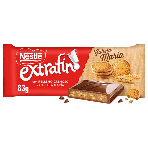 NESTLÉ Extrafino Chocolate con leche con galleta maría 83 g.