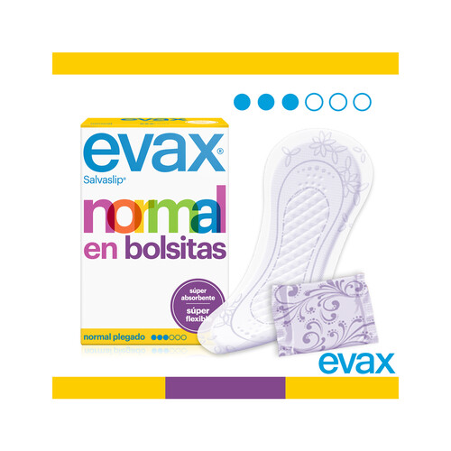 EVAX Salvaslips normal, plegados y en bolsitas individuales EVAX 40 uds.