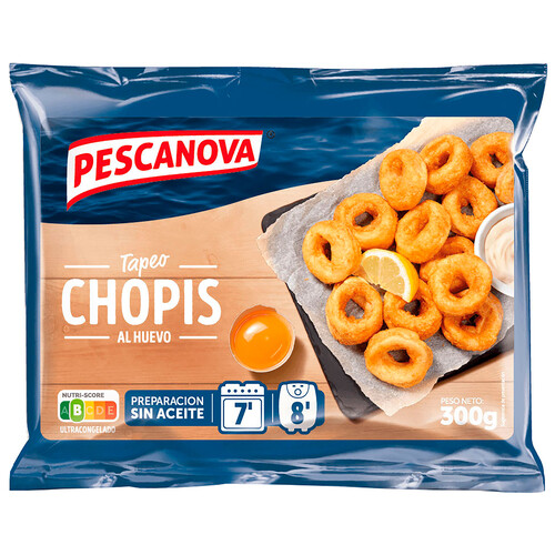 PESCANOVA Tapeo Chopis rebozados al huevo, ultracongelados 300 g.