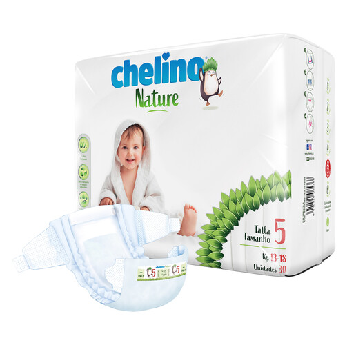 CHELINO Nature Pañales talla 5 (13-18 kg) 30 uds.