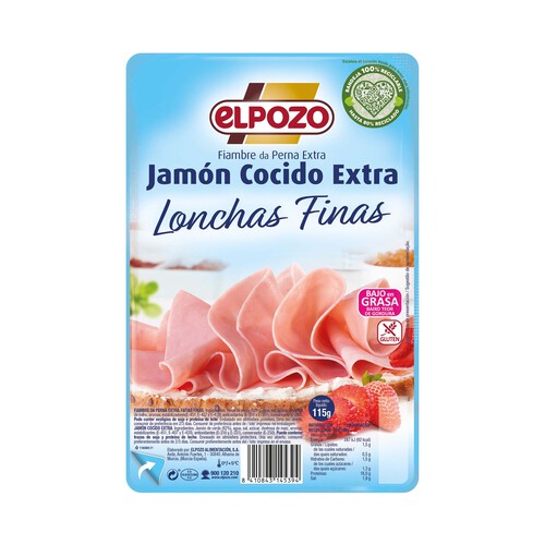EL POZO Jamón cocido extra lonchas finas EL POZO 115 gr.