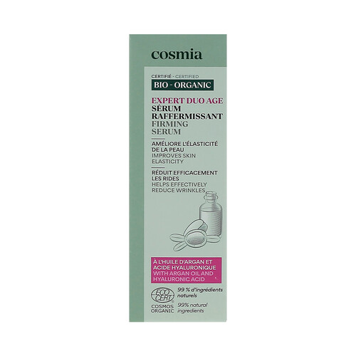 COSMIA Bio expert duo age Sérum facial reafirmante con aceite de argán y ácido Hialurónico 30 ml