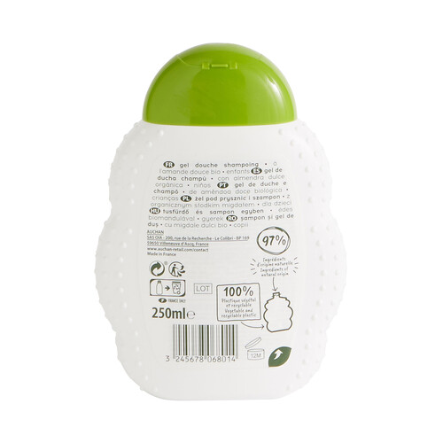 COSMIA Gel para baño o ducha y champú para niños con almendra dulce bio COSMIA Kids bio 250 ml.