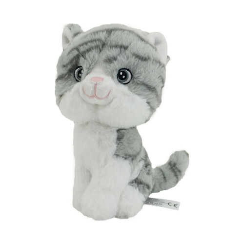 Gatito de peluche 20cm fabricado con materiales sotenibles, ONE TWO FUN ALCAMPO.