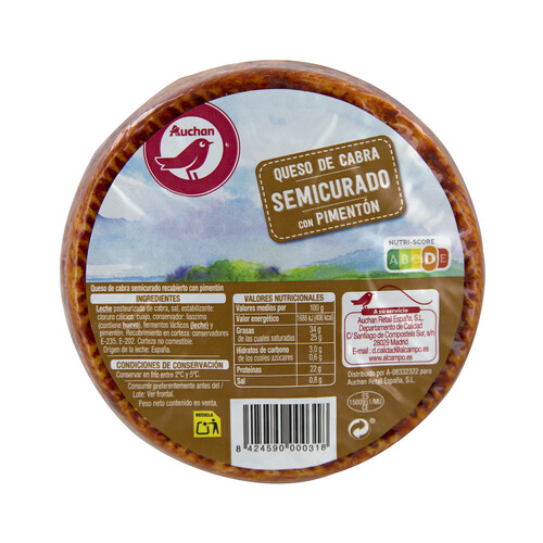 AUCHAN Queso de cabra semicurado con pimentón mini Producto Alcampo