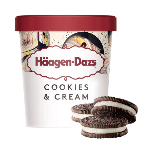 HÄAGEN-DAZS Tarrina de helado de vainilla con trocitos cookies 460 ml.