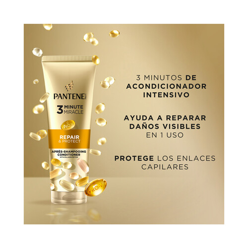 PANTENE 3 Minute miracle Acondicionador intensivo reparador y protector, para cabellos secos y dañados 220 ml.