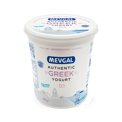 MEVGAL Yogur griego natural desnatado 0% 900 g.